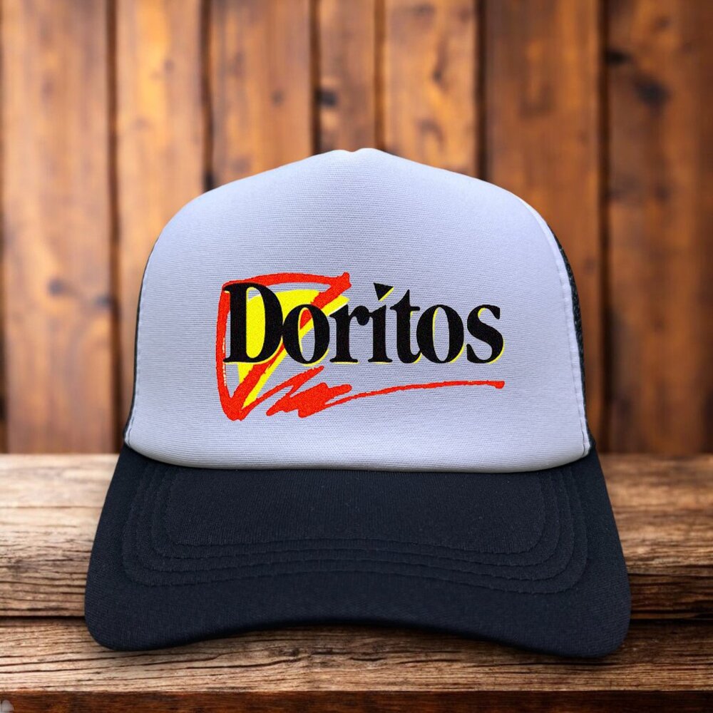 Doritos Mens Trucker Hat Black Snapback 90s Vintage Retro Logo Throwback Cap